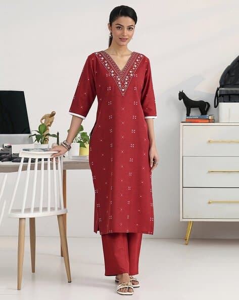 Women Printed Straight Kurta Suit Set