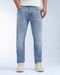 Whiskered Slash Slim Tapered Fit Jeans