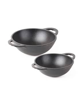the indus valley Set of 2 Pre-Seasoned Cast Iron Kadais -picture-12