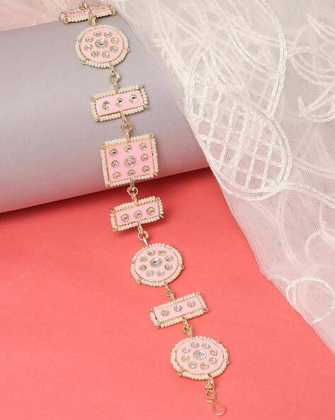 Oomph Meenakari Enamel & Kundan Traditional Hair Chain