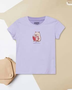 max Girls Graphic Print Regular Fit Round-Neck T-Shirt-picture-39