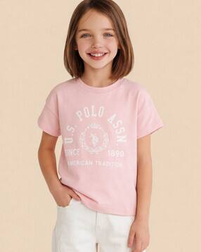 u.s. polo assn. Girls Printed Regular Fit Crew-Neck Top-picture-18