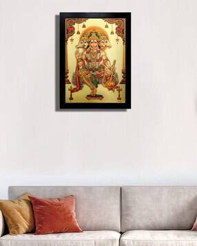 hawai Panchmukhi Hanuman Bajrang Bali Gold PlatedPhoto with FrameDesigner-picture-48