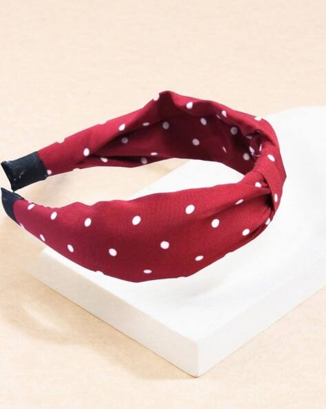 Oomph Polka-Dot Print Knotted hair Band