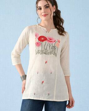 indie picks Women Embroidered Relaxed Fit Tunic-picture-22