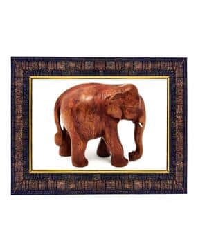 Feng Shui Vastu Remedies Wooden Framed Brown Elephant-image-10