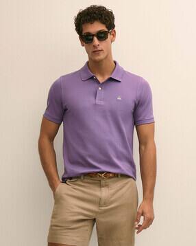 men regular fit polo t-shirt with logo embroidered