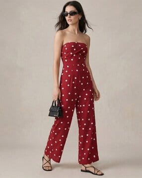 outzidr global Polka-Dot Off-Shoulder Jumpsuit-picture-24