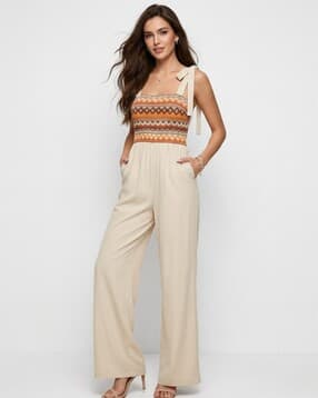 outzidr global Printed Tie-Up Jumpsuit-picture-26