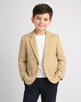 ridokidz Boys Textured Single-Breasted Blazer-picture-50