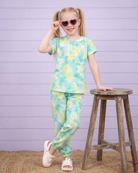 amreliya enterprise Girls Printed 2-Piece T-Shirt & Pyjamas Set-picture-28