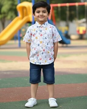 v-mart Boys Micro Print Regular Fit Shirt-picture-28