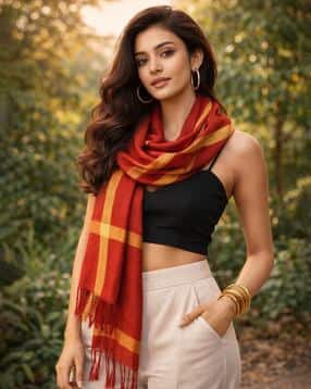 indie picks Banarasi Polyester Silk Scarf-picture-30