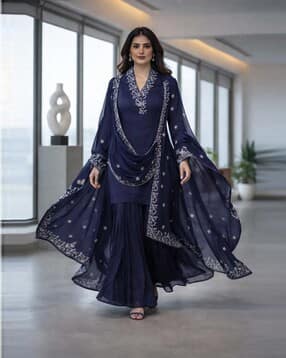Women Embroidered 3-Piece Anarkali Kurta Set-image-15