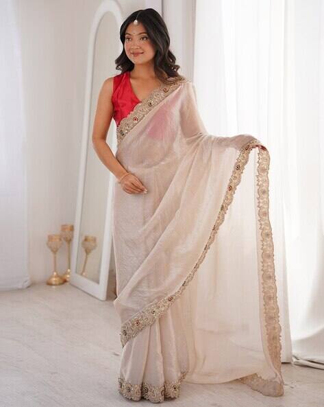 Ri-wah Satin  Embellished Saree