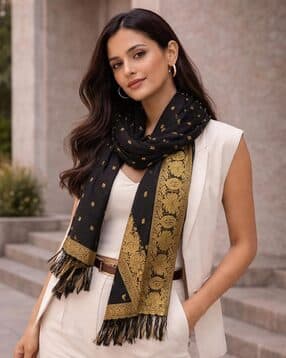 indie picks Banarasi Polyester Silk Scarf-picture-31