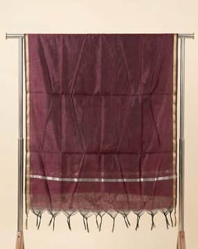 muffly Women Dupatta with Zari Border & Tassels-picture-22