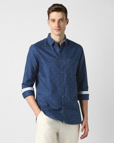 PETER ENGLAND CASUALS Men Printed Full-Sleeve Slim Fit Shirt