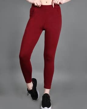 Women Fitted Track Pants with Elasticated Waist-image-1