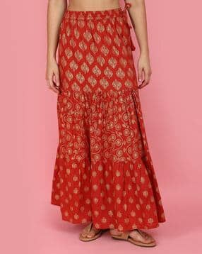 v-mart Women Floral Print Flared Skirt-picture-21
