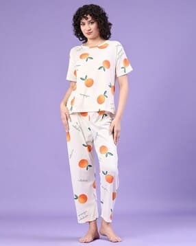 v-mart Women Printed 2-Piece T-Shirt & Pyjama Set-picture-23
