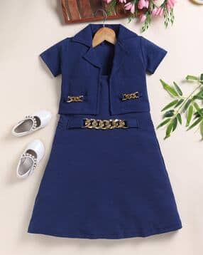 lazy shark Girls Spread Collar A-Line Dress-picture-10