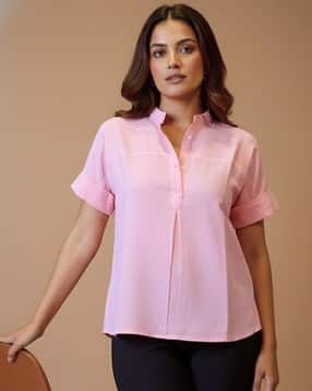 maaesa Women Regular Fit Mandarin-Collar Top-picture-41