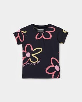 fame forever by lifestyle Girls Printed Regular Fit T-shirt-picture-11