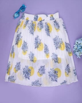v-mart Girl Floral Print Flared Skirts-picture-37
