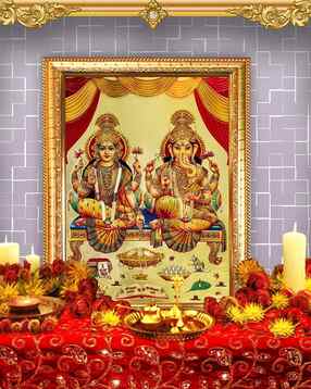 hawai Gold Plated Shree Ganesh Lakshmi Photo Frame-picture-33