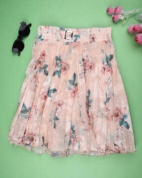 v-mart Girls Floral Print Flared Skirt-picture-42