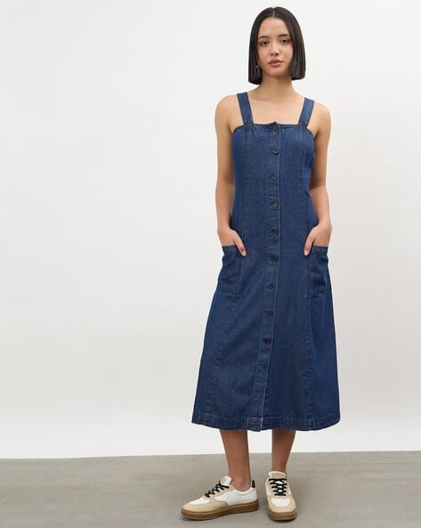 Sassafras Women Square-Neck A-Line Dress