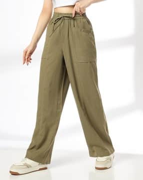 dnmx Women Wide-Leg Pants with Patch Pockets-picture-48