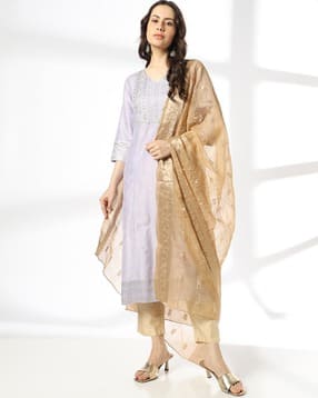 avaasa mix n' match Women Chanderi Jaquard Dupatta-picture-50