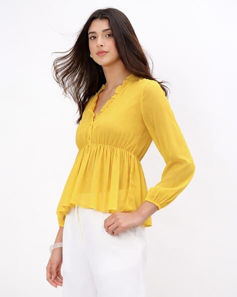 Sassafras Women Fitted V-Neck Top