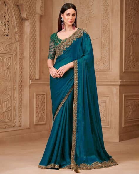 Saree mall Women Embroidered Designer Saree with Blouse Piece - Image 1
