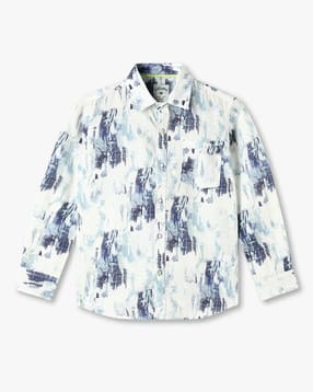 lee cooper Boys All-Over Print Slim Fit Shirt with Patch Pocket-picture-53
