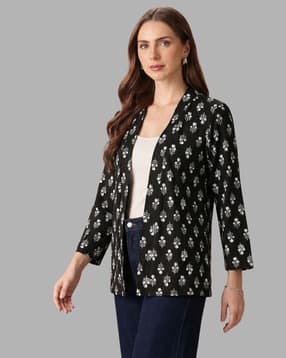 wisstler Women Floral Print Regular Fit Shrug-picture-2