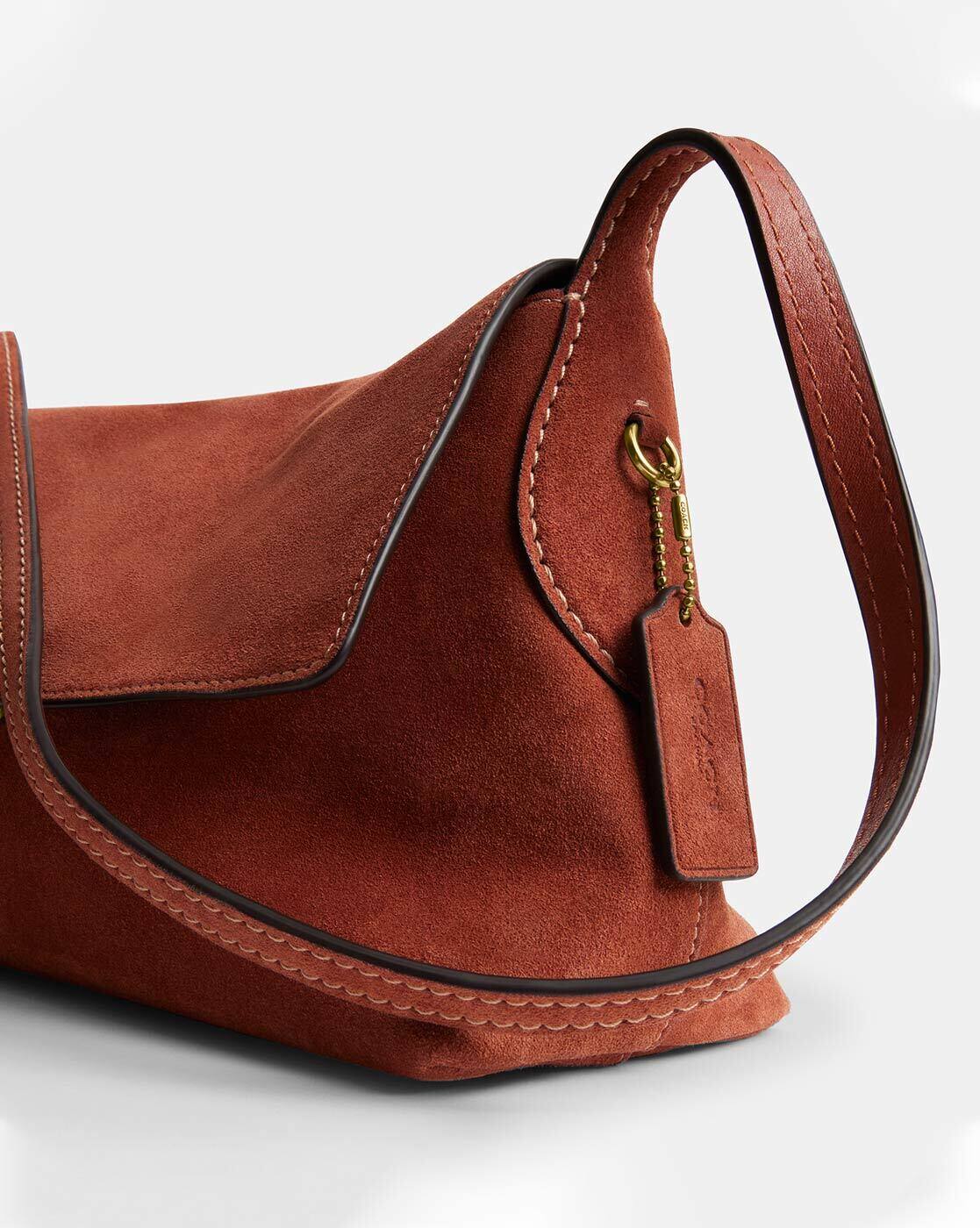 Buy Coach Chelsea Suede Shoulder Bag 30 | B4/Clay Color Women