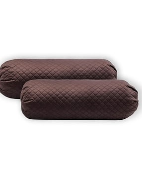 Set of 2 Quilted Velvet Bolster Covers 16" x 32"