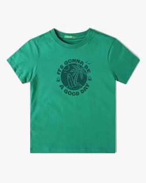 united colors of benetton Boys Graphic Print Relaxed Fit Round-Neck T-Shirt-picture-40