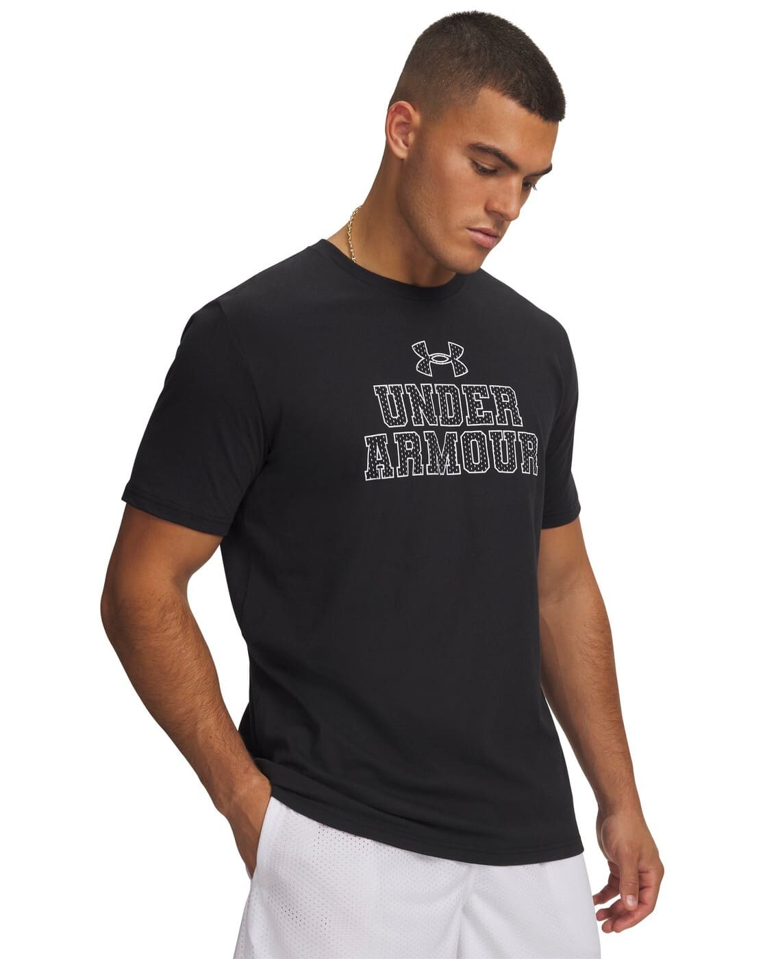Men Mesh Wordmark Loose Fit T-Shirt
