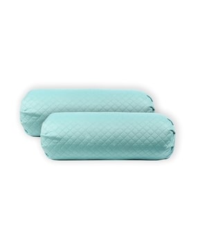 Set of 2 Qiuilted Velvet Bolster Covers 16" x 32"   -image-31
