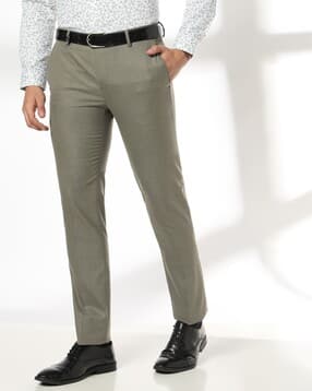 john players Men Slim Fit Flat-Front Trousers-picture-32