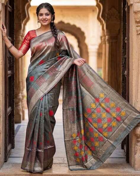 Saree mall Floral Woven Silk Saree