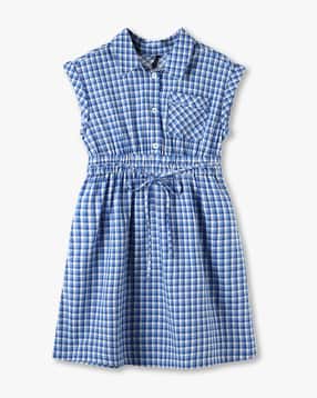 rio girls Girls Checked Cotton Shirt Dress-picture-13