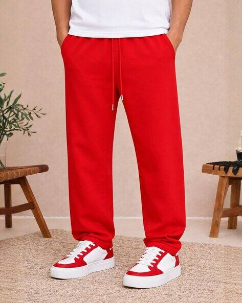 Rockwell Men Straight Track Pants with Drawstring Waist