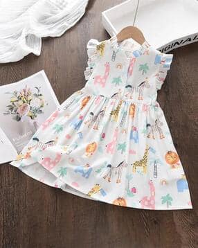 pamberston Girls Graphic Print A-Line Dress-picture-36