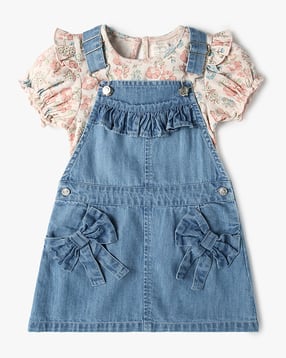 playday Girls Floral Print T-Shirt & Dungaree Set-picture-35