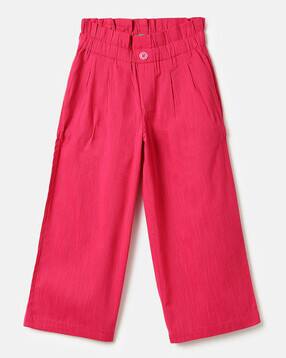 united colors of benetton Girls Regular Fit Pleated Cotton Pants-picture-49